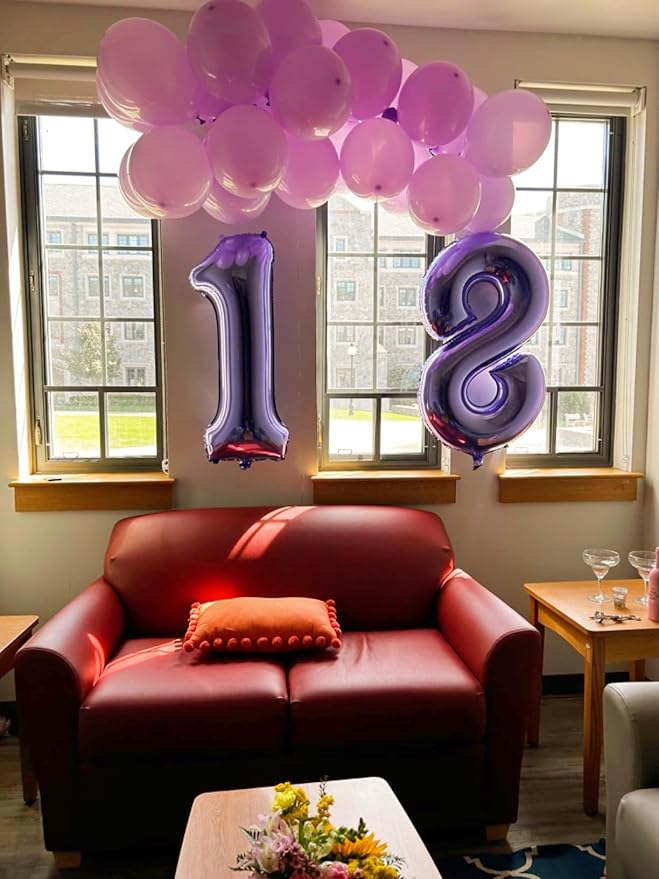 Number 8 Balloons Purple Party Decorations for Girl Boys, 40 In Big Balloons for Engagement, Wedding, Celebration Party, Graduations, Photo Shoot