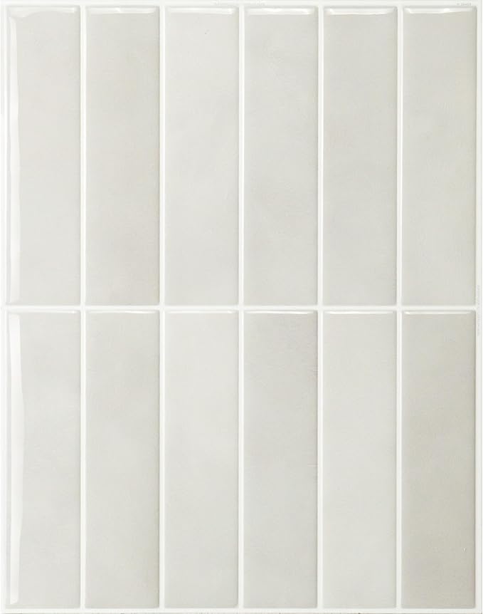 SMART TILES Peel and Stick Backsplash - 5 Sheets of 11.43" x 9" - 3D Adhesive Peel and Stick Tile Backsplash for Kitchen, Bathroom, Wall Tile