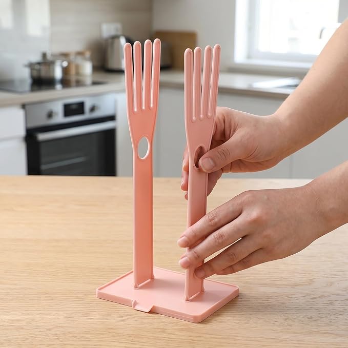 4pcs Kitchen Gloves Holder - Mitten Dryer Reusable Plastic Dish Washing Rack - Sink Holder Stand For Dish Gloves Rags Sponge Food Bag Organizer