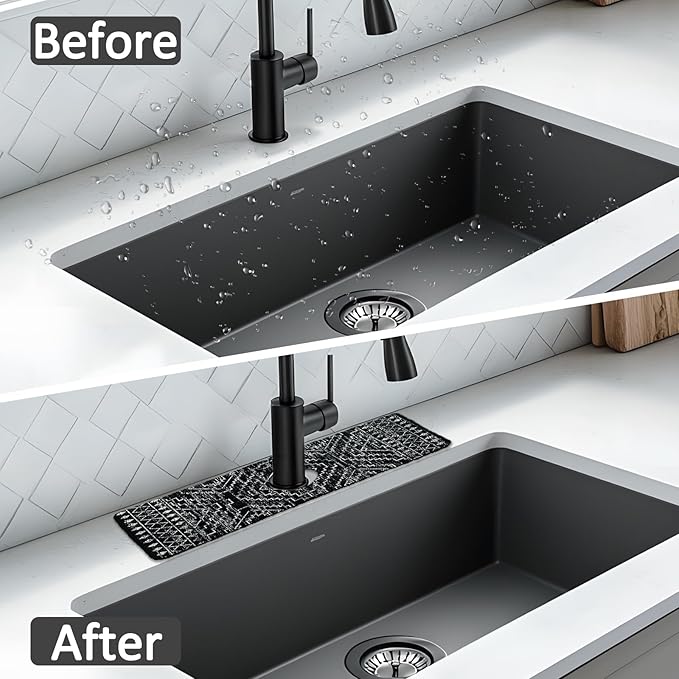 2PCS 15" X 5.5" Kitchen Sink Splash Guard Faucet Mat Aztec Super Absorbent Fast Drying Faucet Guard & Draining Mat Sink Splash Guard Behind Faucet for Kitchen, Bathroom