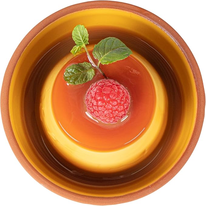Restaurantware-Terra Tek 5.1 Ounce Terracotta Cazuelas, 2 Yellow Glazed Clay Pots For Cooking - Oven-Ready, Microwavable, Terracotta Serving Pots, Dishwashable, For Cooking And Serving