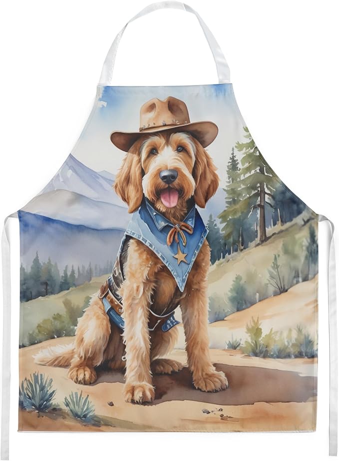 Caroline's Treasures Otterhound Cowboy Welcome Apron Cooking Kitchen Server Baking Crafts Gardening for Adult Women Men, Unisex, Large, Multicolor