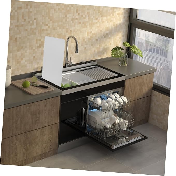 Veemoon 2 Mounted Stainless Steel Sink Splash Guard Kitchen Sink Splatter Shield Water-Resistant Side Splash Barrier for Home Use