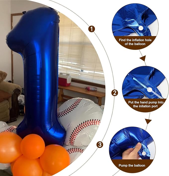 1 Balloons Number for First Birthday, Balloon Numbers 40 Inch, Navy Blue Balloon for Baby Shower, Big Baloon for 1, 11, 21, 100 Birthday Wedding Anniversaries Party