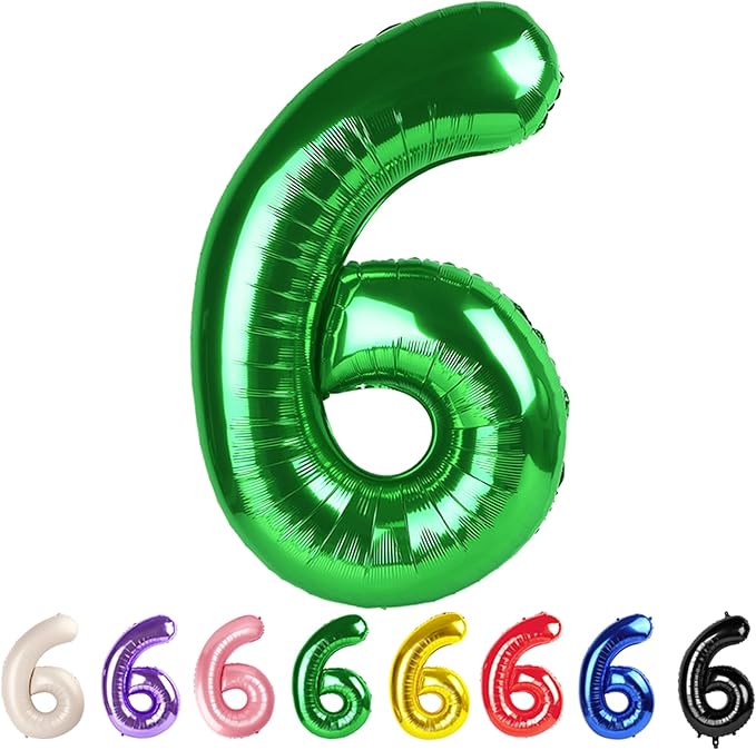 Number 6 Balloons Dark Green Party Decorations for Girl Boys, 40 In Big 6th Balloons for Engagement, Wedding, Celebration Party, Graduations, Photo Shoot