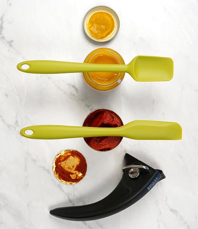 RSVP International Ela's Favorite Silicone Spatula, Green, 8" | BPA-Free Silicone | Scrape Batters, Flip Eggs, Ice Cakes, & More | Dishwasher Safe & Heat Resistant | Cooking, Baking & More