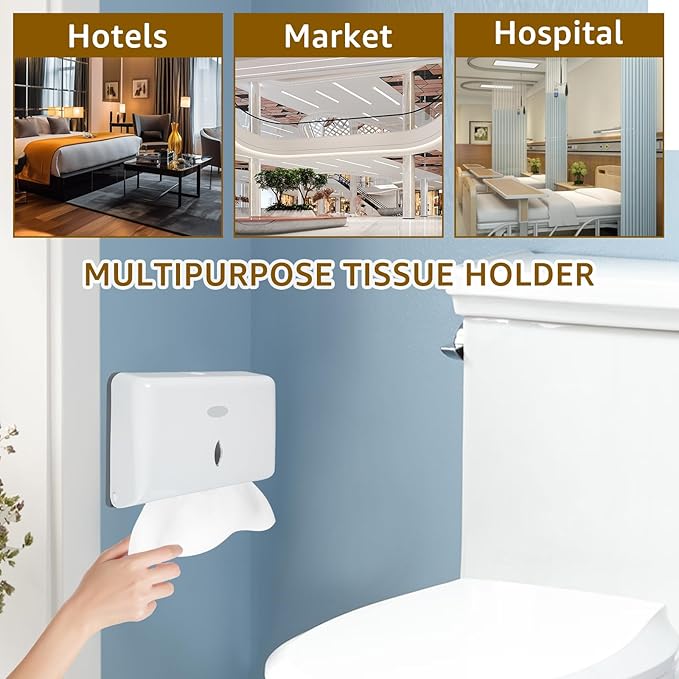 Paper Towel Dispenser, Wall Mount Commercial Toilet Tissue Dispenser, C-Fold/Multifold Paper Towel Holder, White