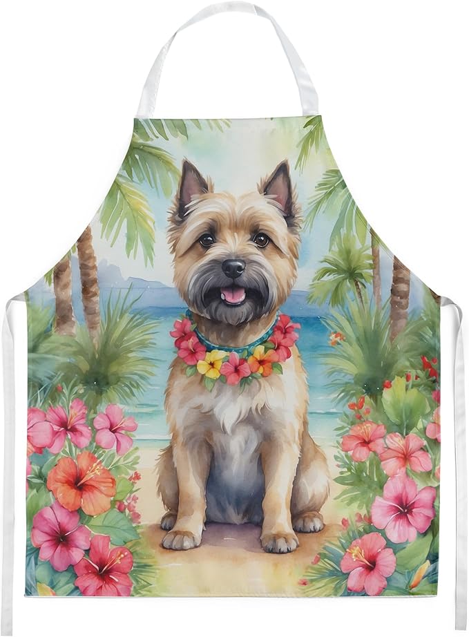 Caroline's Treasures Cairn Terrier Luau Apron Cooking Kitchen Server Baking Crafts Gardening for Adult Women Men, Unisex, Large, Multicolor