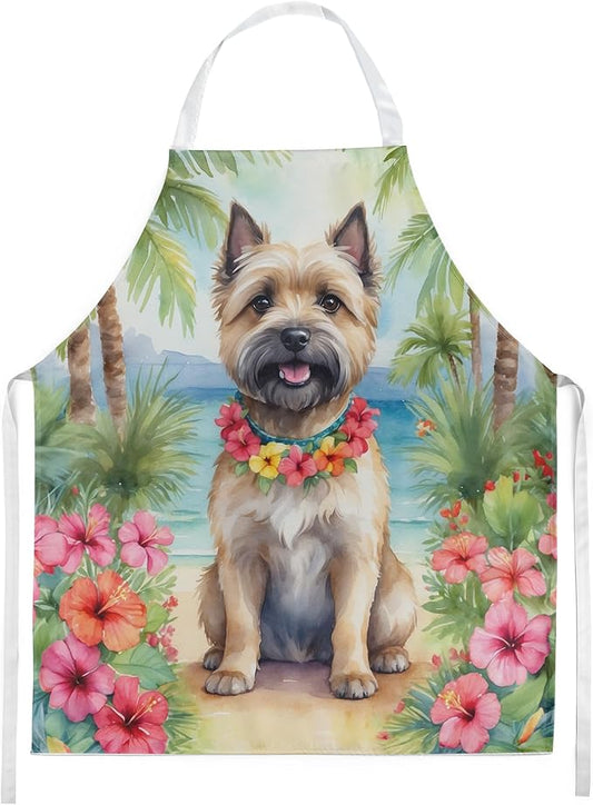 Caroline's Treasures Cairn Terrier Luau Apron Cooking Kitchen Server Baking Crafts Gardening for Adult Women Men, Unisex, Large, Multicolor
