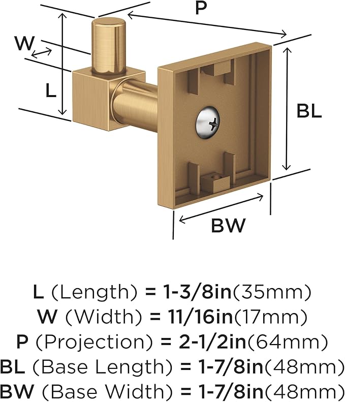 Amerock BH36070CZ | Champagne Bronze Single Robe Hook | 1-7/8 in. (48 mm) Length Towel Holder | Appoint | Towel Hook for Bathroom | Bathroom Hardware | Bath Accessories