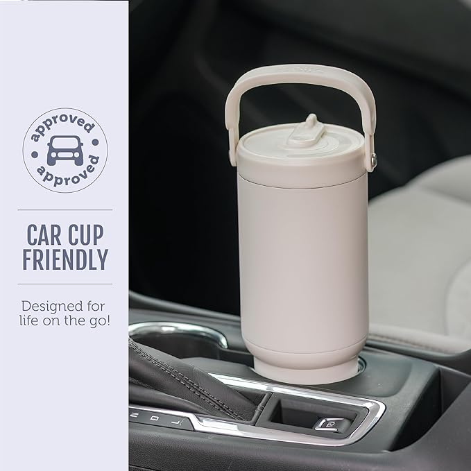Ello Oasis Go+ 26oz Tumbler with Top Handle and Retracting Straw | Reusable Insulated Stainless Steel Cup, 100% Leakproof Water Bottle, 24 Hours Cold, Cup Holder Friendly For Travel | Rose Navy