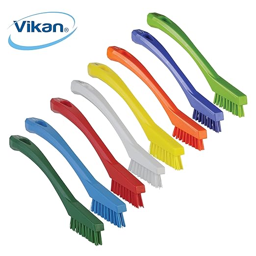 Vikan 44018 Brush,Detail,Stiff,9" x .5",PP/PBT,Purple
