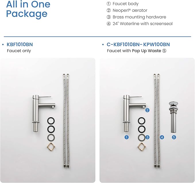 KIBI KBF1010 Solid Brass Single Handle Single Hole Circular X Faucet for Bathroom Sink | High Arc Faucet Spout | Brushed Nickel | Corrosion and Rust Resistant