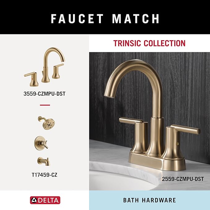 Delta Trinsic (1-Pack) Hand Towel Holder Champagne Bronze Towel Racks for Bathroom Wall Square Towel Ring Holder for Bath Towel Hanger for Kitchen, Bathroom Accessories 759460-CZ