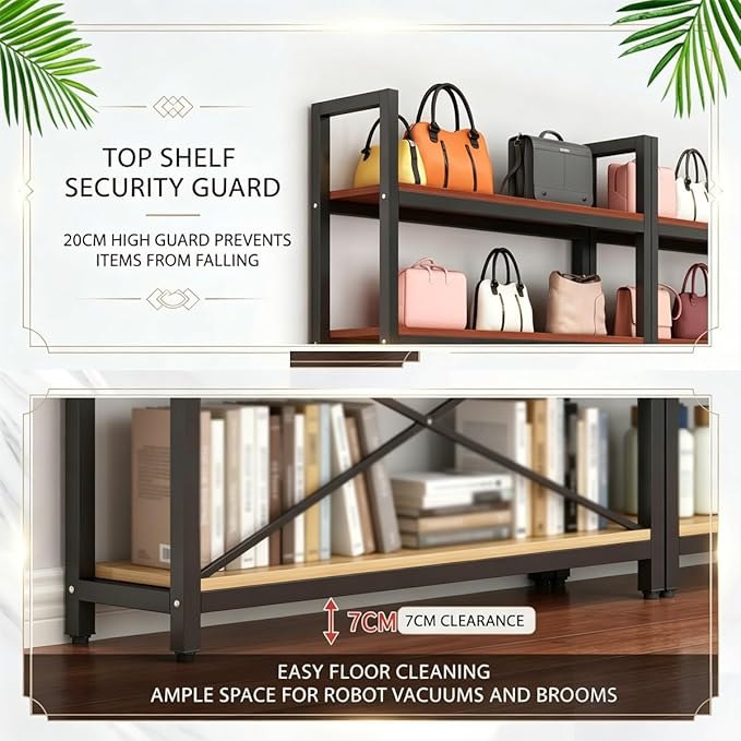 Heavy Duty Metal Gondola Shelving, Reinforced Steel Frame & Sturdy Board, Adjustable Retail Display Rack for Retail, Kitchen & Office Organization(6 Tier 86.6in,140x30cm/55.1x11.8in)