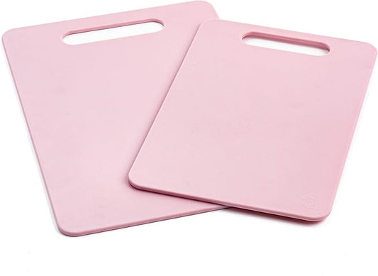 GreenLife Cutting Board Set 8x12" & 10x14", Extra Durable, Meal Prep, Non-Slip, Grip Handles, Crack Resistant, Dishwasher Safe, Reversible, Versatile Kitchen Essentials, Soft Pink