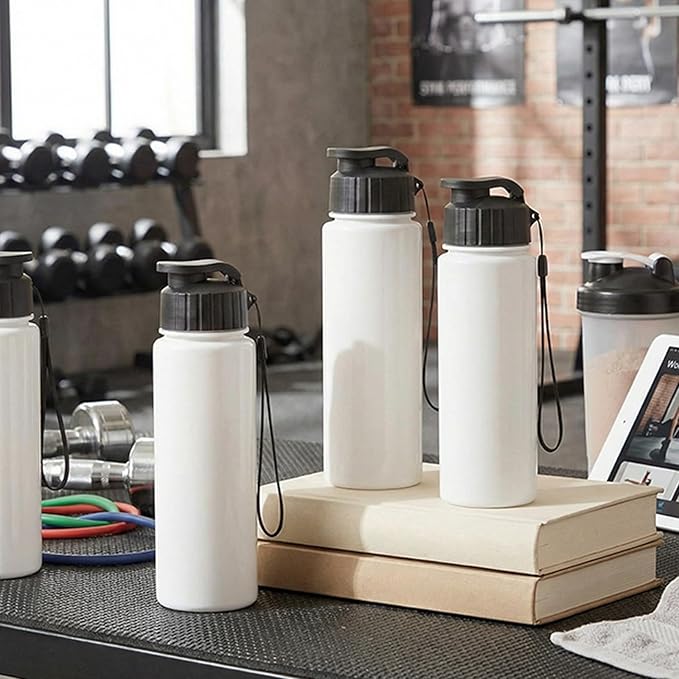 Mifoci 72 Pieces Water Bottle Bulk 17 oz Plastic Water Bottles Bulk Gym Sports Adults Reusable Large Bottles with Leak Proof Flip Top for Party Outdoor (White,Black)