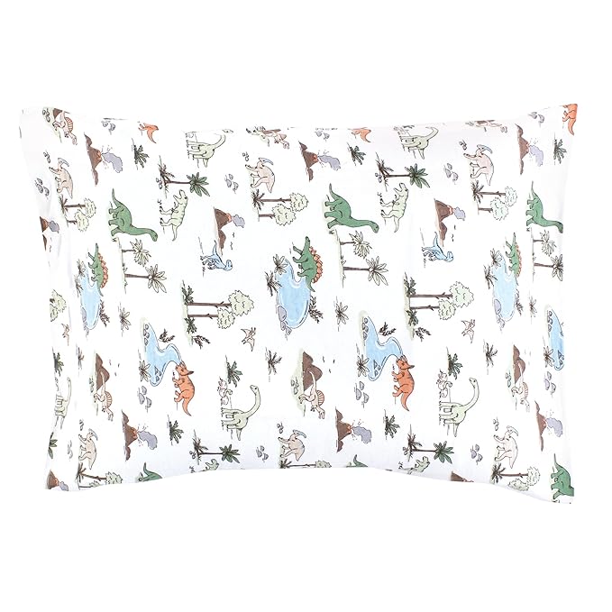 Hudson Baby Unisex Baby Cotton Toddler Pillow Case, Dinosaur Adventures, One Size