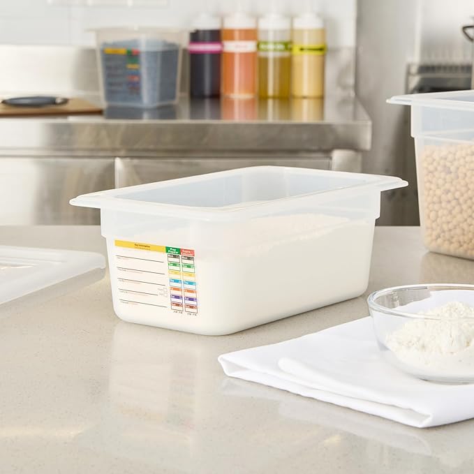 Restaurantware Food Storage Container 10 Pack of 10.3 x 6.2 x 3.9 Inches Plastic Stackable Storage Box White Reusable Label Container Dishwasher Safe For Restaurants And Kitchens