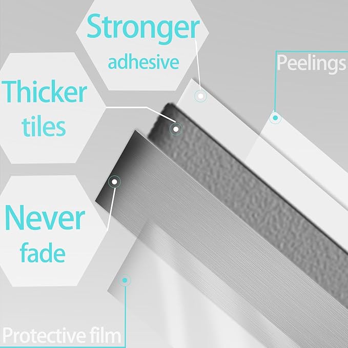 15-Pack of 12 x 4" Brushed Aluminum Peel-and-Stick Tile Backsplash Panels, Stainless Steel Backsplash