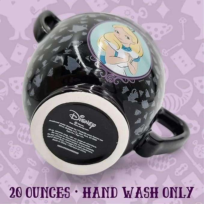 Silver Buffalo Disney Alice in Wonderland Stacked Teacup 3D Sculpted Ceramic Coffee Mug, 20 Ounces