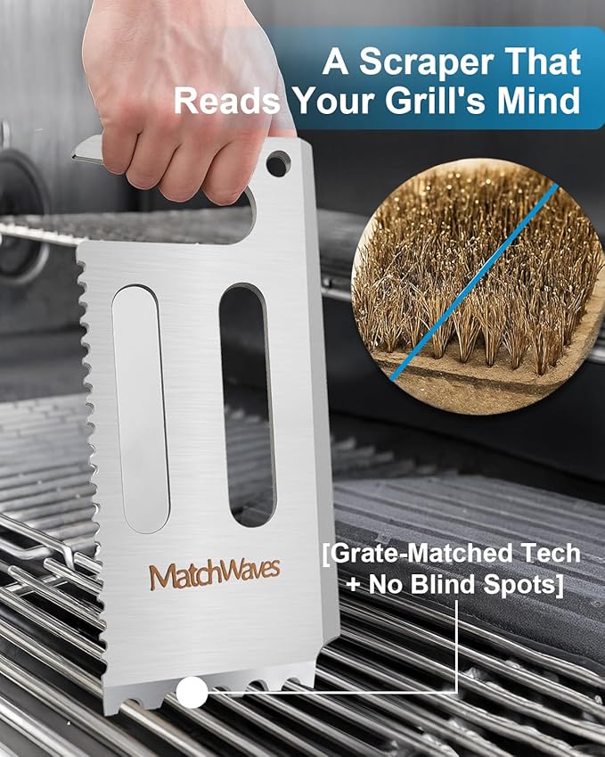 Grill Scraper for Traeger Grills, Grill Grate Cleaner - Safe Bristle-Free Grill Cleaning Tool