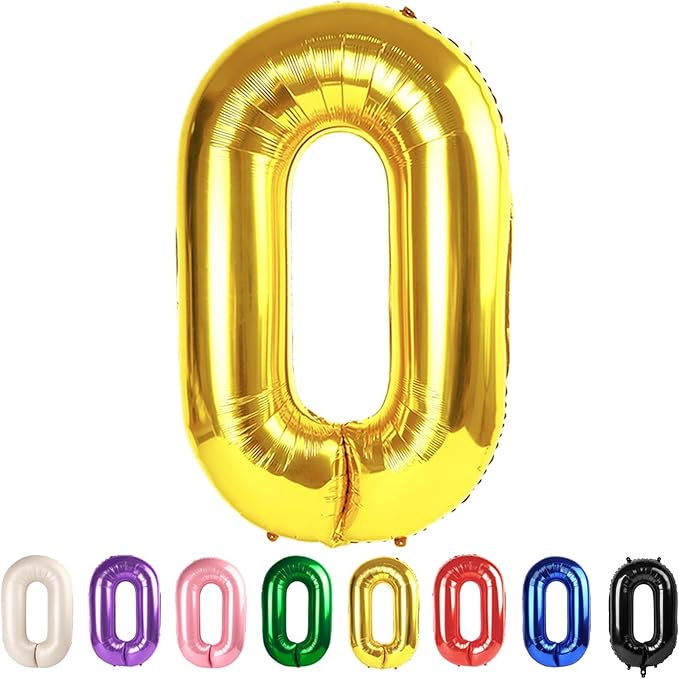 Number 0 Balloons Gold Party Decorations for Women Men, 40 In Big Balloons for Engagement, Wedding, Celebration Party, Graduations, Photo Shoot