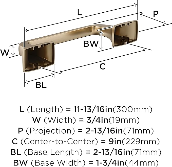 Amerock Highland Ridge Golden Champagne 9 inch (229mm) Towel Bar, BH36015BBZ
