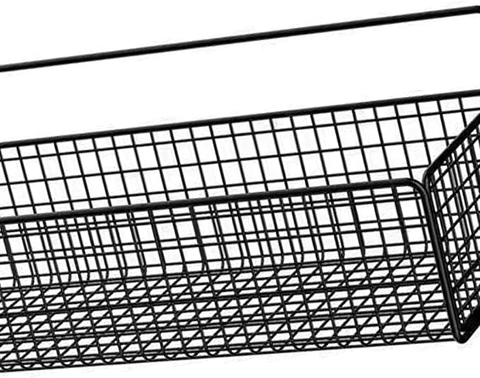 Wire Wall Basket, Wall Mounted Organizer Kitchen Organizer, Wire Storage Shelf Rack for Cabinets, Pantry, Closets, Bathroom, Kitchen, Bedroom(Black)