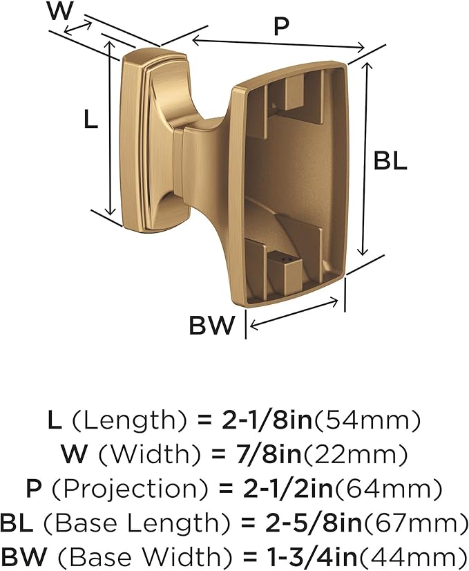 Amerock BH36010CZ | Champagne Bronze Single Robe Hook | 2-5/8 in. (67 mm) Length Towel Holder | Highland Ridge | Towel Hook for Bathroom | Bathroom Hardware | Bath Accessories