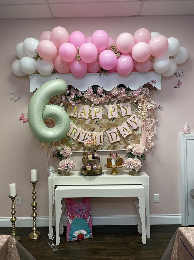Number 6 Balloon 40 Inch, 6th Birthday Balloon for Boy Girl, Olive Green Jumbo 16 60 61 65 Foil Mylar Helium Number Balloons Birthday Party Anniversary Events Decorations