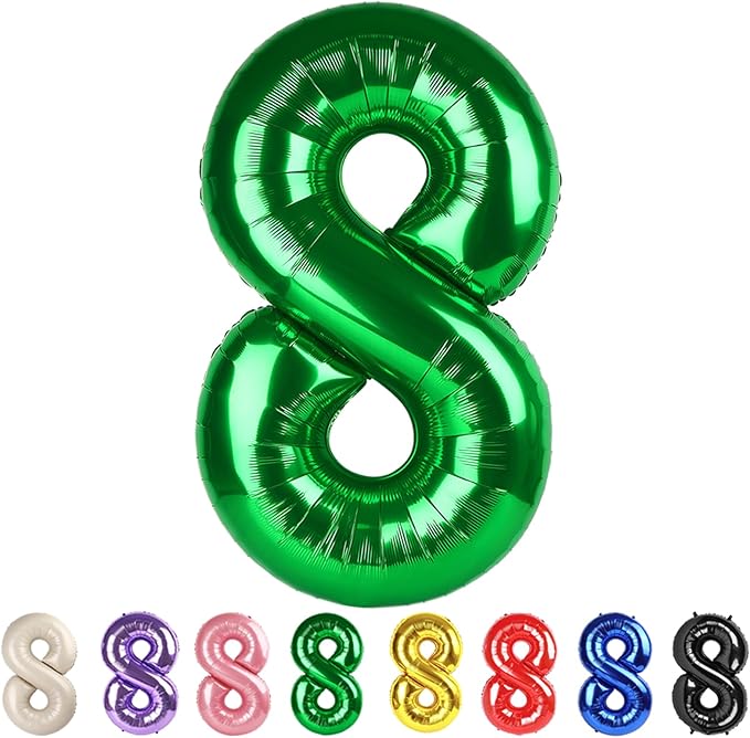 Number 8 Balloons Dark Green Party Decorations for Girl Boys, 40 In Big Balloons for Engagement, Wedding, Celebration Party, Graduations, Photo Shoot