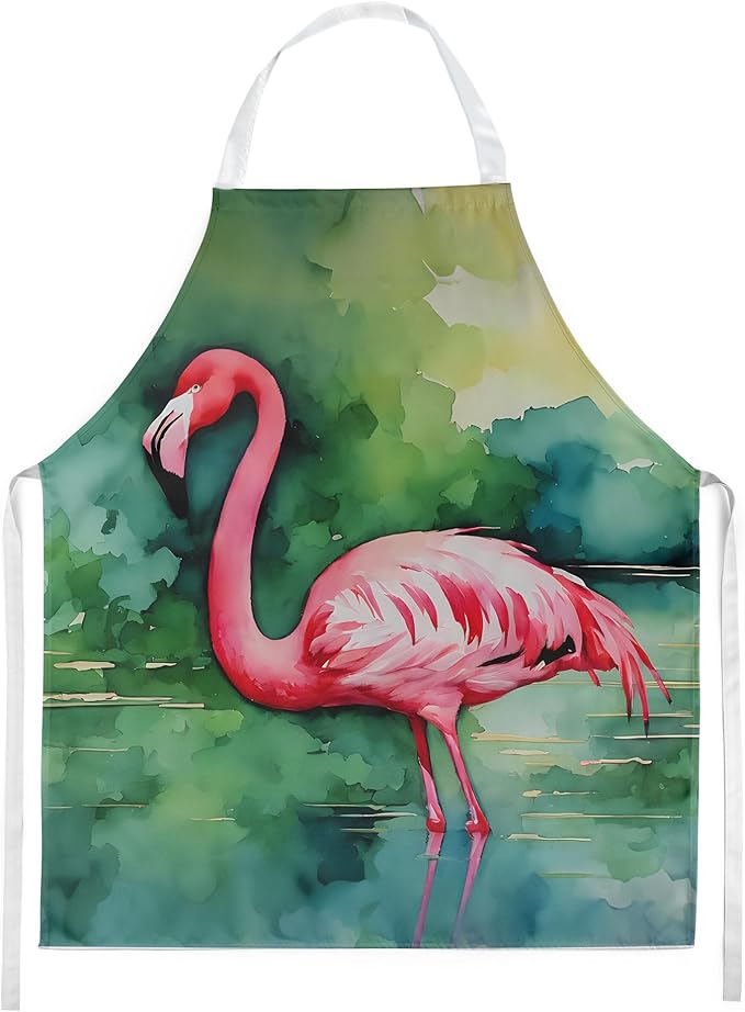 Caroline's Treasures Flamingo Apron Cooking Kitchen Server Baking Crafts Gardening for Adult Women Men, Unisex, Large, Multicolor