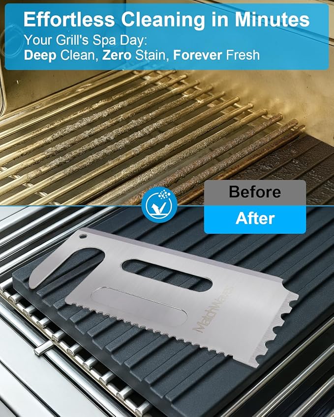 Grill Scraper for Traeger Grills, Grill Grate Cleaner - Safe Bristle-Free Grill Cleaning Tool