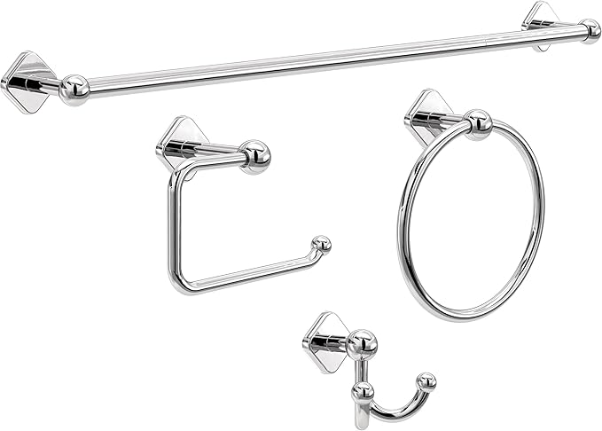 Franklin Brass Gainesville (1-Pack) Hand Towel Holder Polished Chrome Towel Racks for Bathroom Wall Round Towel Ring Holder for Bath Towel Hanger for Kitchen, Bathroom Accessories GNV46-PC