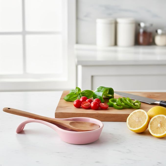 Reston Lloyd Calypso Basics Single Plastic Spoon Rest, Pink, single spoon