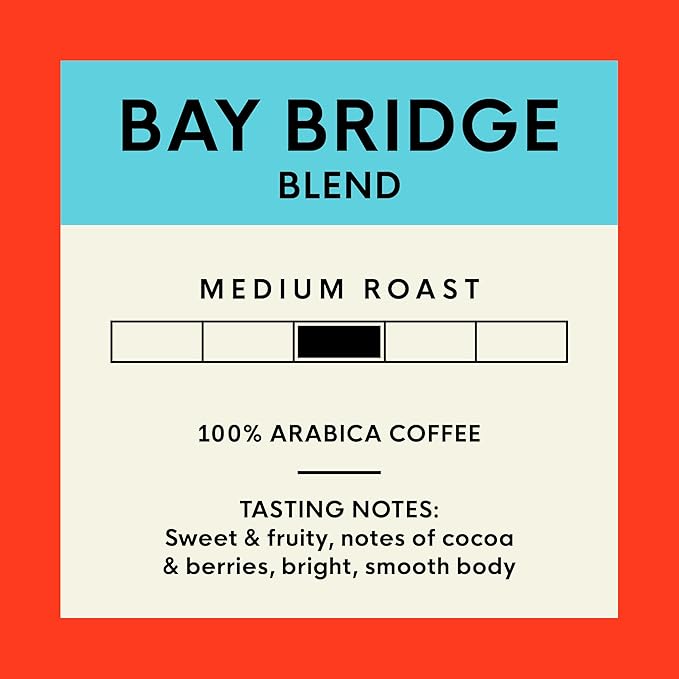 San Francisco Bay K-Cup Coffee Pods, Bay Bridge Blend (80 ct), Medium Roast, Commercially Compostable Single-Serve Coffee Pods