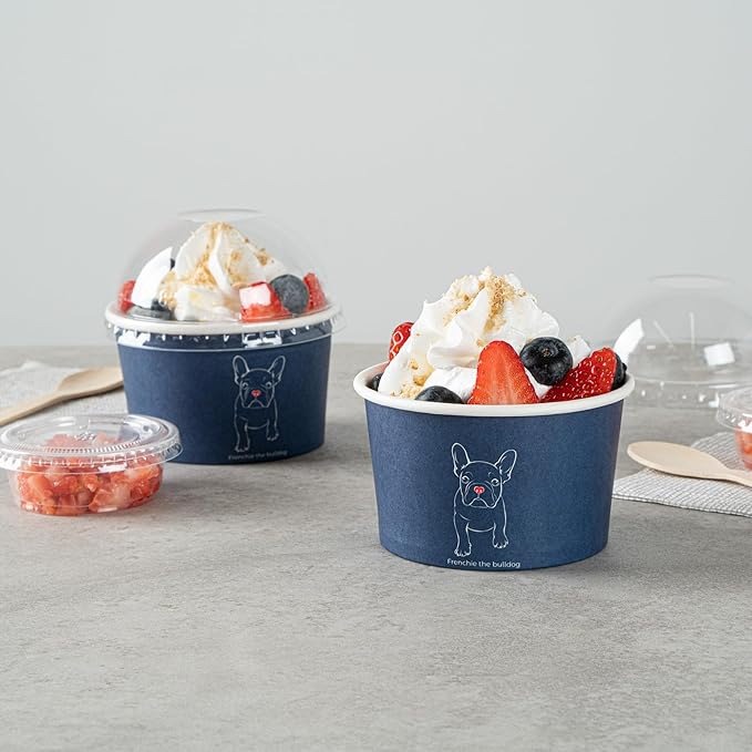 Coppetta 5 Ounce Dessert Cups, 200 Disposable Ice Cream Cups - Lids Sold Separately, Sturdy, Frenchie Paper FroYo Bowls, For Hot And Cold Foods, Perfect For Gelato Or Mousse - Restaurantware