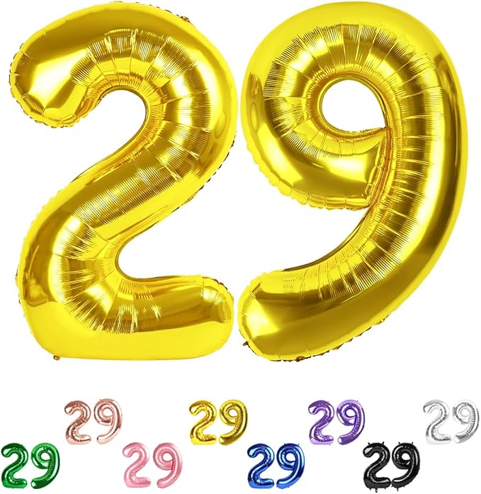 40 Inch Birthday Balloons 28 Number Baloons for Happy Birthday Decorations Supplies, Gold Balloons for Celebration Party, Graduation, Photo Prop