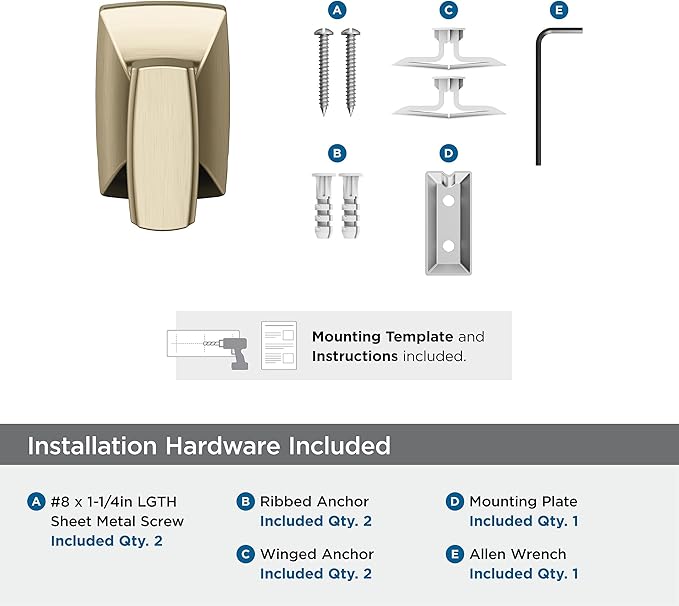 Amerock BH36010BBZ | Golden Champagne Single Robe Hook | 2-5/8 in. (67 mm) Length Towel Holder | Highland Ridge | Towel Hook for Bathroom | Bathroom Hardware | Bath Accessories