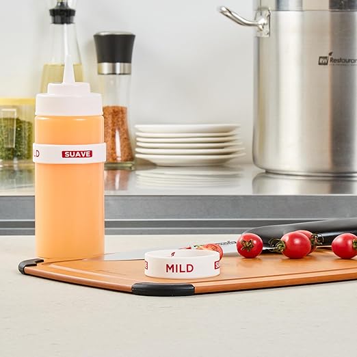 Restaurantware Silicone Squeeze Bottle Band 10 Count 2.75 Inch Dishwasher Safe Condiment Identification Band, Mild White Non-Slip Label Band for Condiment Labeling at Restaurants, Food Trucks