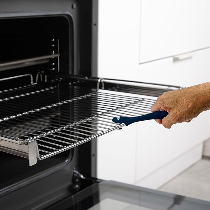 Fox Run Reinforced Silicone Oven and Toaster Oven Rack Puller and Pusher, Navy, 10"