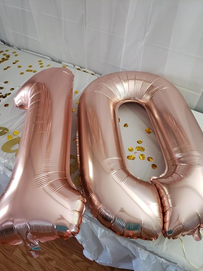 Zero Balloon Numbers 40 Inch Big 0 Pearl Pink Balloon Numbers for Birthday Decoration, Baloon for 10 20 30 40 100 2026 Graduation Decor Wedding Anniversaries Party