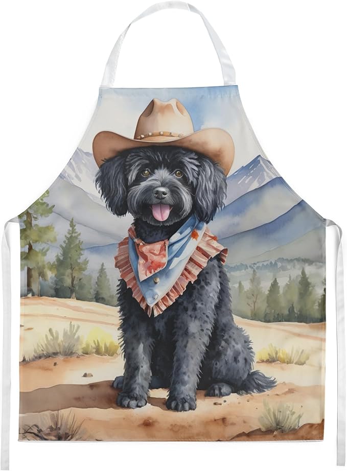 Caroline's Treasures Puli Cowboy Welcome Apron Cooking Kitchen Server Baking Crafts Gardening for Adult Women Men, Unisex, Large, Multicolor
