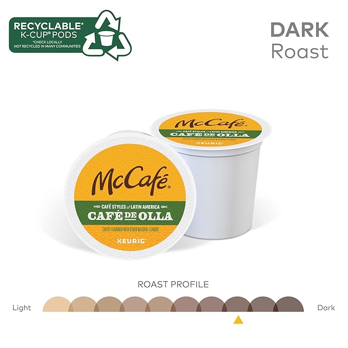 McCafe Cafe Styles of Latin America Cafe de Olla, Keurig Single Serve K-Cup Coffee Pods, 60 Count (6 Packs of 10)