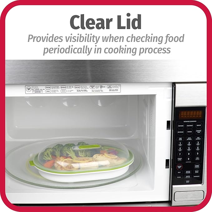 GoodCook Everyday Microwave Steamer – Vegetable & Fish Cooker,Microwave Cookware Preserves Vitamins & Nutrients,Quick Dinner-& Meals,Adjustable Steam Release Vent,(Pack of 12)