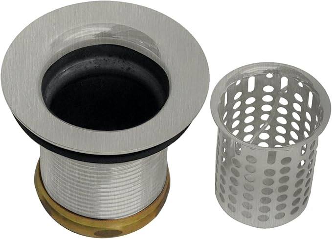 Westbrass R218-07 Junior Bar and Laundry Sink Drain Assembly with Removable Strainer Basket, Satin Nickel