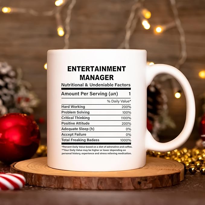 Funny Gift for Entertainment Manager, Entertainment Manager Nutrition Mug, Best Entertainment Manager Gift Ideas, Graduation, Funny Entertainment Manager Birthday Mug