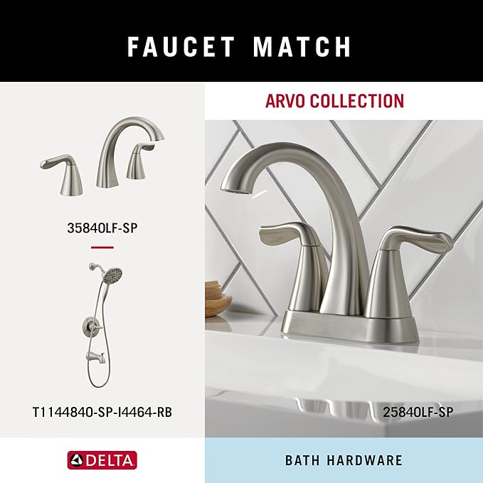 Delta Arvo (1-Pack) Hand Towel Holder SpotShield Brushed Nickel Towel Racks for Bathroom Wall Square Towel Ring Holder for Bath Towel Hanger for Kitchen, Bathroom Accessories ARV46-DN