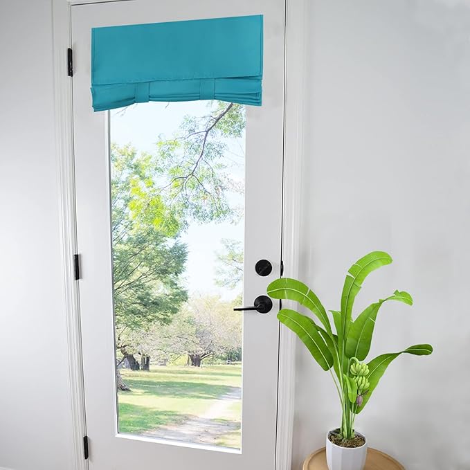 WdFour French Door Curtain - Blackout Thermal Insulated Door & Window Cover for Front/Side Doors - Noise Reducing & Energy Saving -,Teal Blue, 25x70 Inches, 1 Panel
